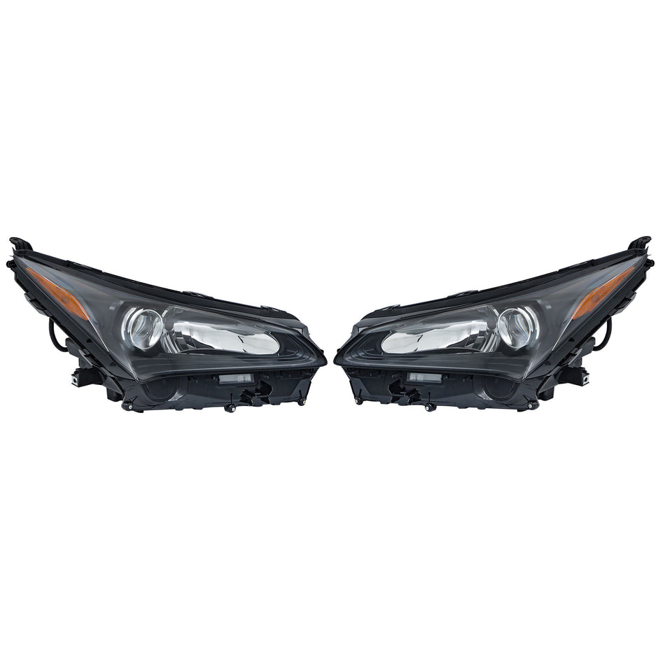 labwork Left & Right Headlights Halogen High LED Low Beam for 2015-2017 Lexus NX200t NX300h w/ Sport Pkg