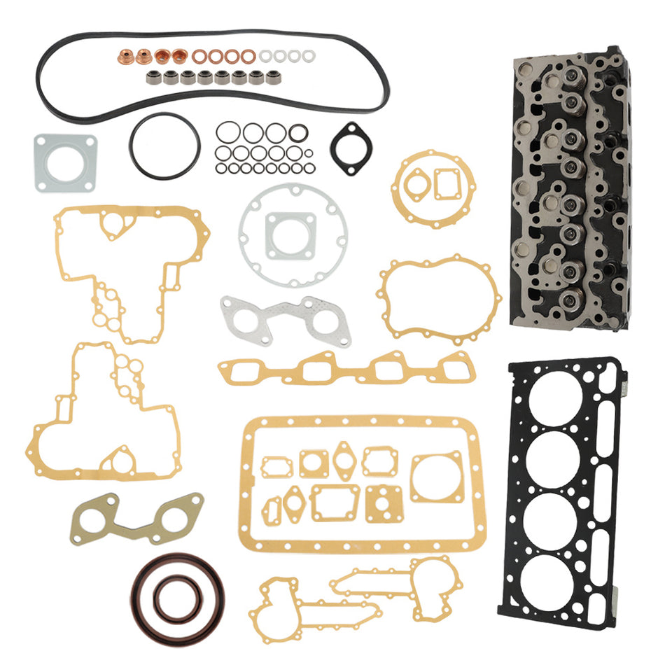 Complete Cylinder Head + Full Gasket Kit For Kubota V2203 Bobcat 753 763 773 US