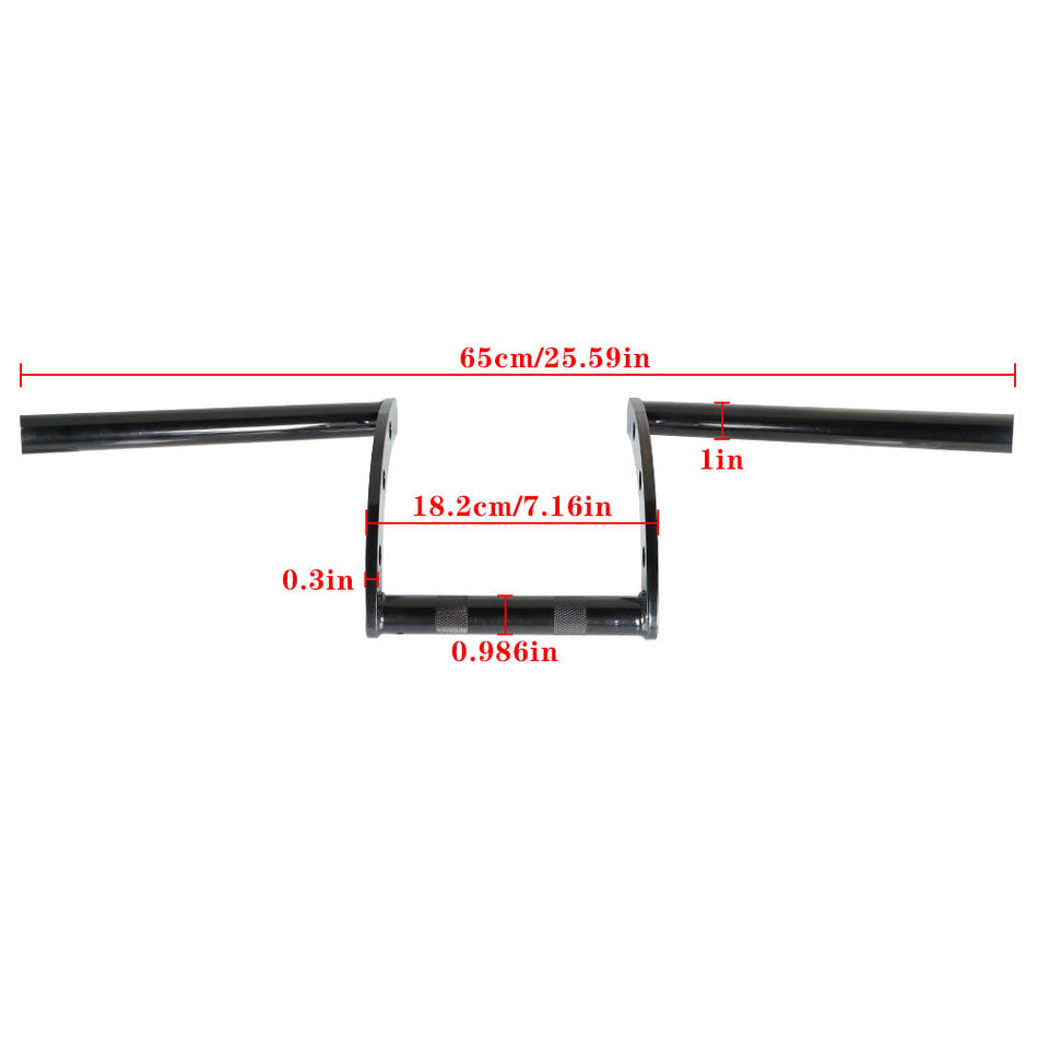 Black 1" Z Bar Drag Bars Handlebars For Motorcycle Softail Dyna Chopper Custom