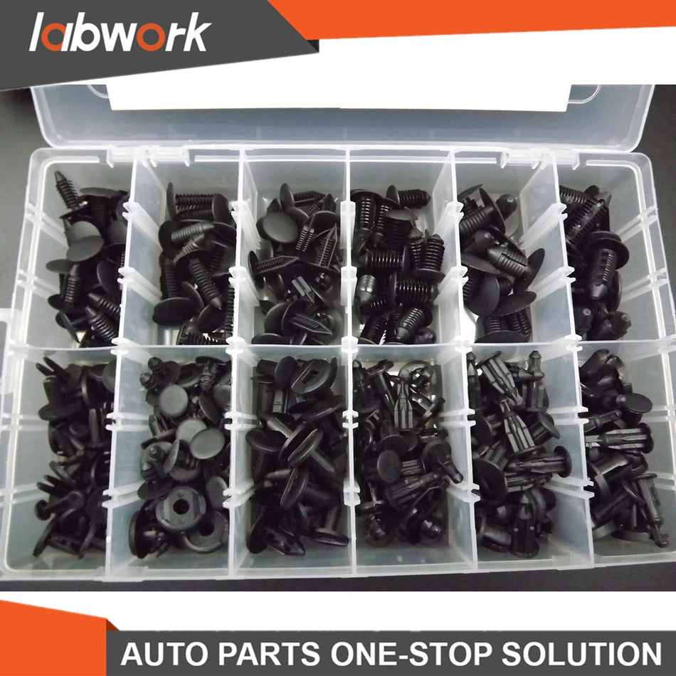 Labwork Auto Push Retainer Assortment Kit Car Shield Pin Rivet Fasteners 192pcs