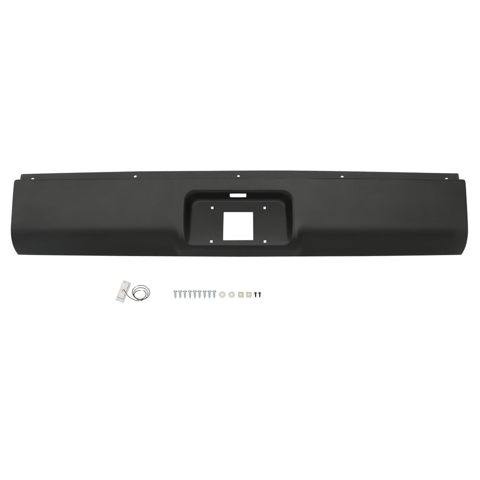 labwork Rear Steel Bumper Roll Pan Fleetside with License Light Replacement for 1999-2007 Silverado Sierra 1500