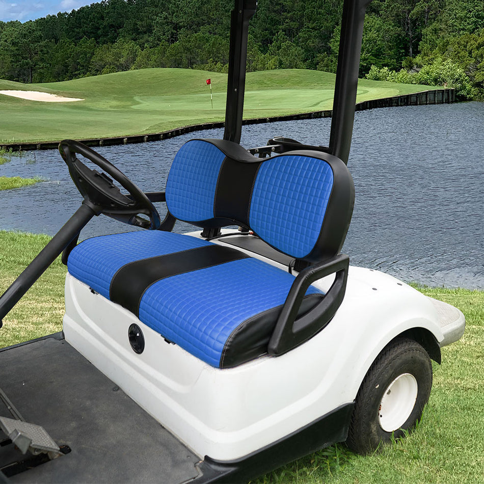 For Yamaha Drive/Drive 2 2007-UP Golf Cart Front & Rear Blue Seat Covers-4Pcs