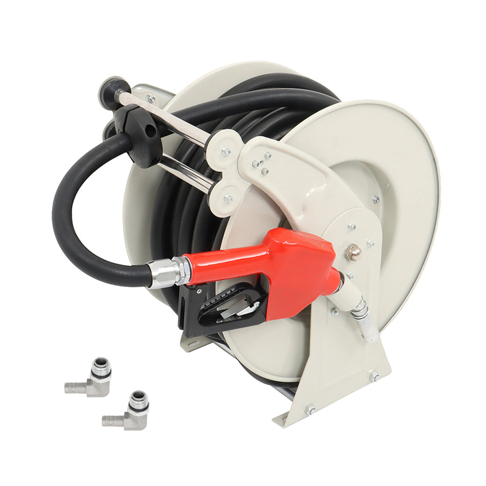 New Fuel Hose Reel Retractable 3/4"x50' Diesel Hose Reel With Auto Refueling Gun