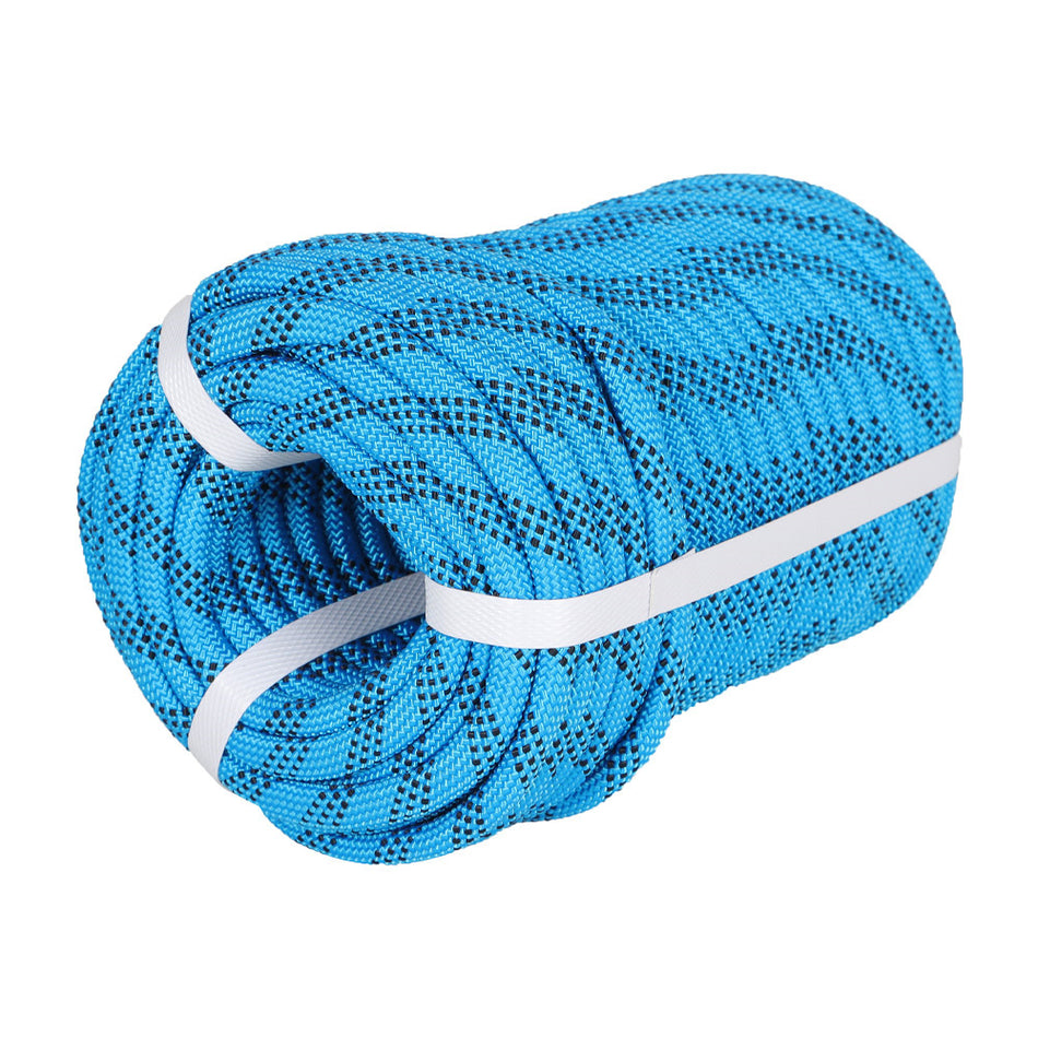 3/8" × 100' Arborist Tree Climbing Rope Braid Polyester Rope Blue & Black