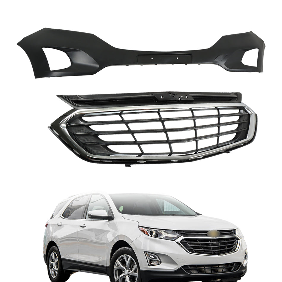 Labwork Front Bumper Cover & Bumper Upper Grille For Chevy Equinox 2018-2020