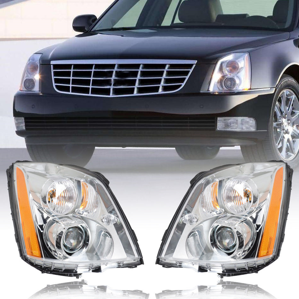 Labwork Right+Left Headlight For 2008-11 Cadillac DTS HID/Xenon Assembly Chrome
