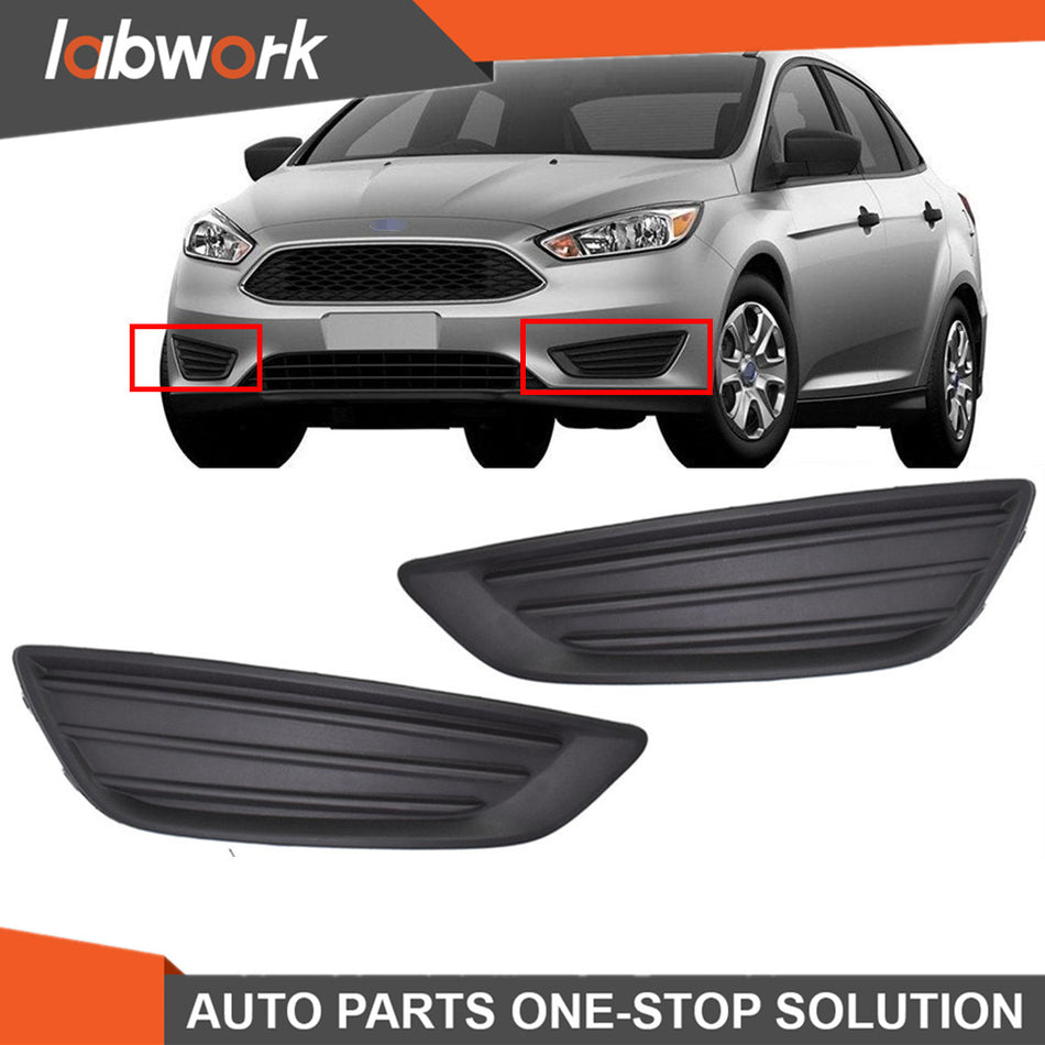 Labwork Fog Light Lamp Covers For 2015-2018 Ford Focus Driver & Passenger Side