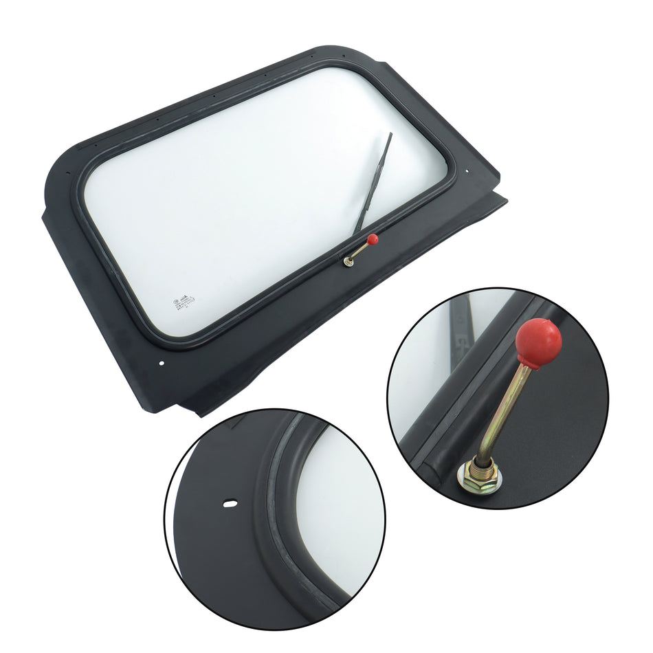 Full Glass Windshield w/ Wiper For 2008-2014 Polaris RZR 570, 800, XP 900 Black