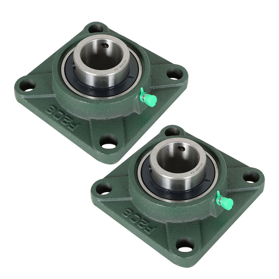 UCF208-24 Pillow Block Flange Bearing 1-1/2" Bore 4 Bolt Solid Base (2PCS)