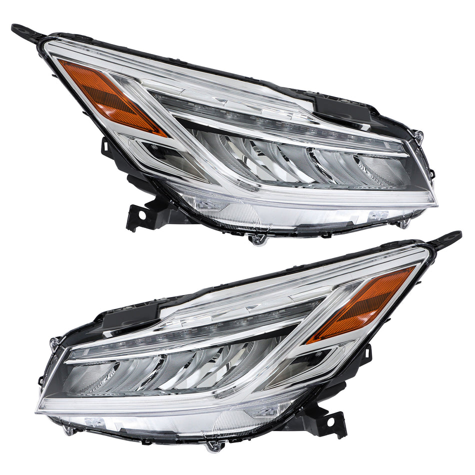 Labwork Right+Left Full LED Headlights Chrome For 2016-2017 Honda Accord Sedan