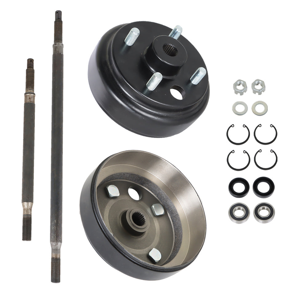 For EZGO Elec 1982+ Rear Axle & Brake Hub Drum Assembly Kit 20377-G11 1018070-01