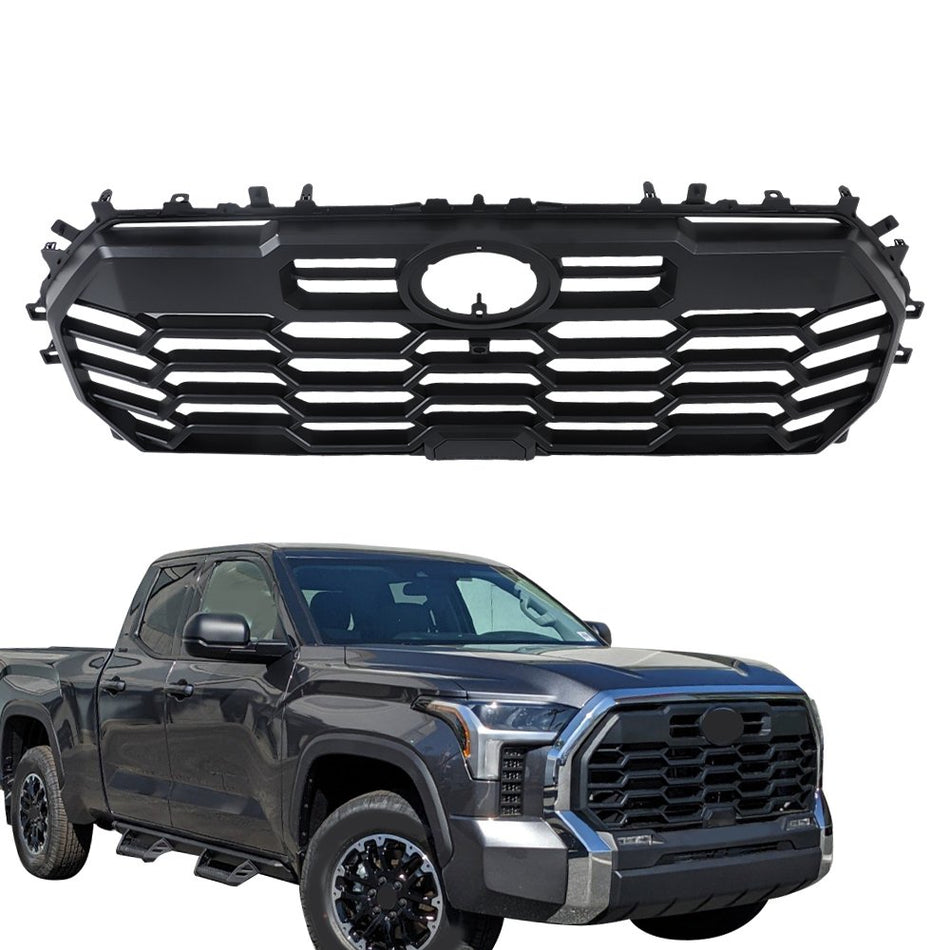 Labwork Front Upper Grille Mesh For Toyota Tundra 2022-2023 Matte Black Plastic