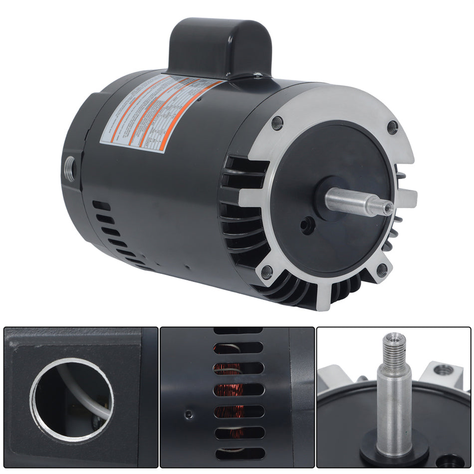 B128 M56J 1HP 115/230V Single Speed C-Face Pool Pump Motor Ball Bearings SF 1.40
