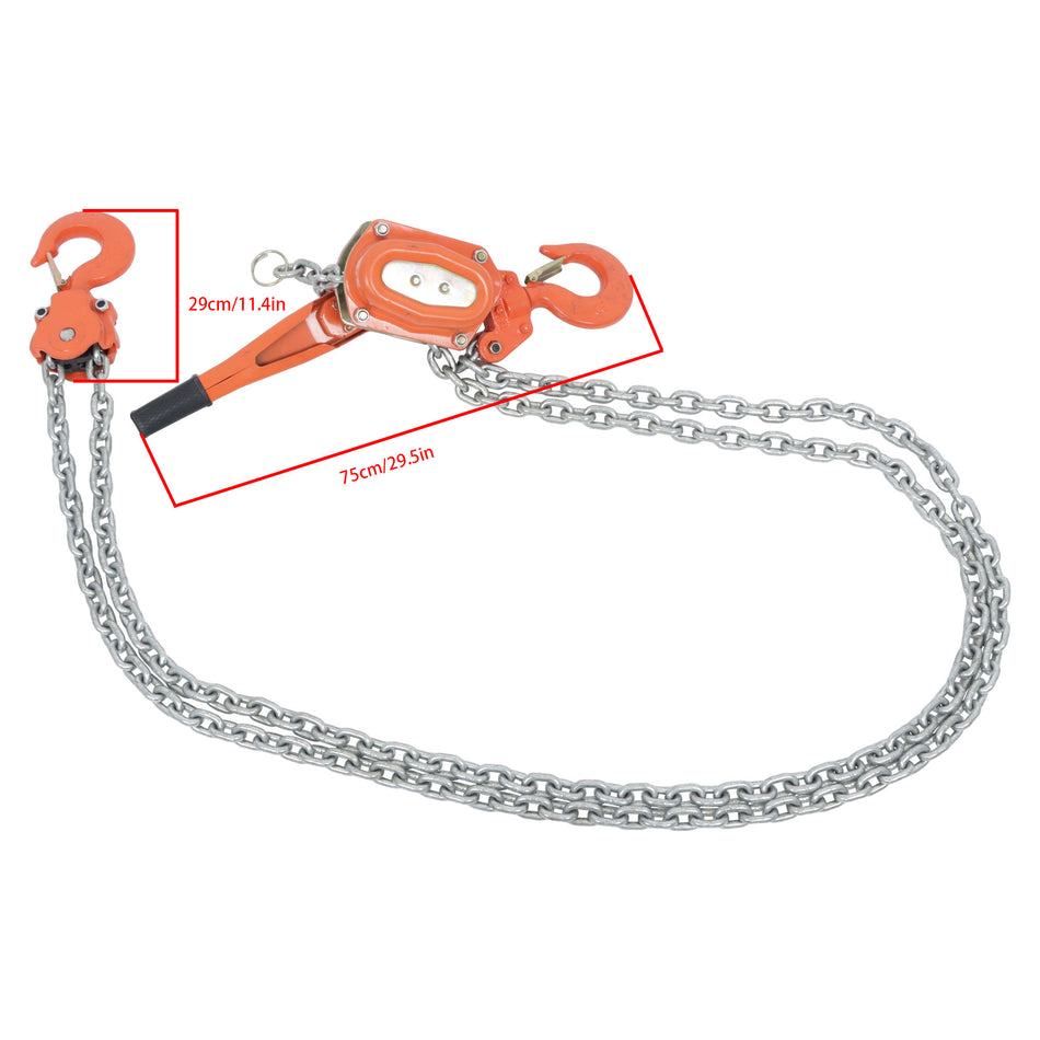 G80 Ratchet Hoist 10ft Lever Block Chain Hoist 13200lb Capacity Alloy Steel