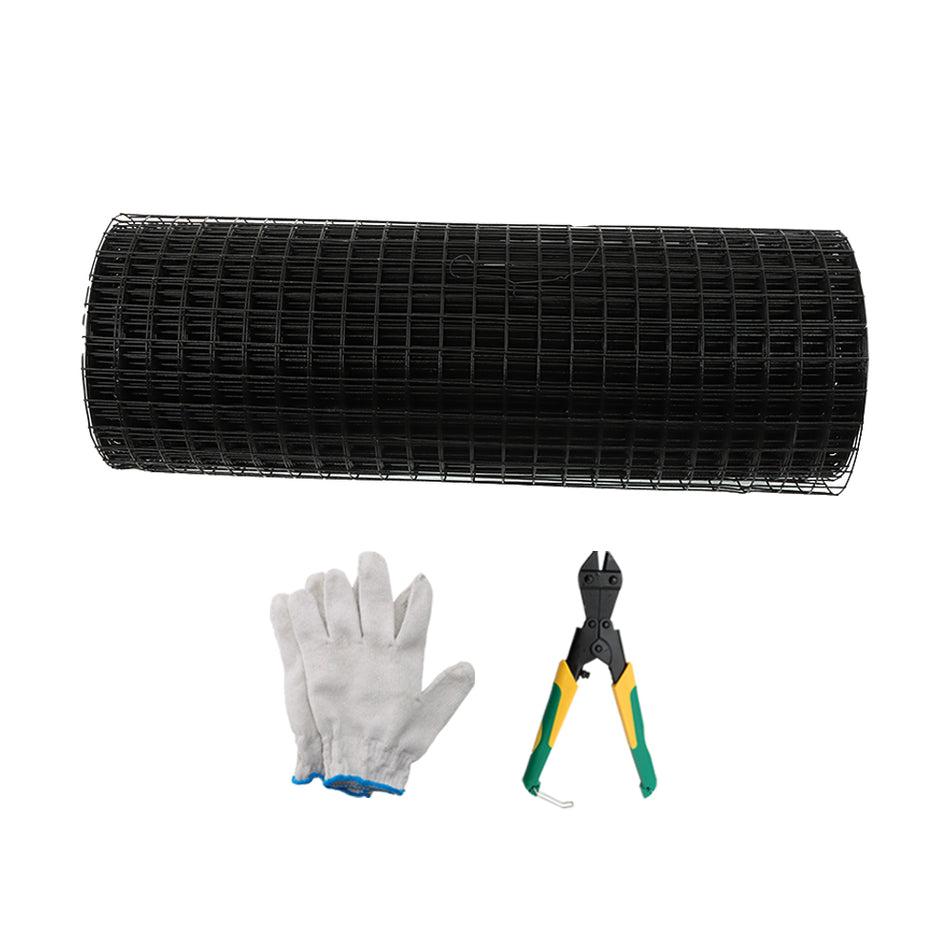 24"x50' Chicken Rabbit Mesh 1"x1" Electric Welding Net With Glove & Plier 1 Roll