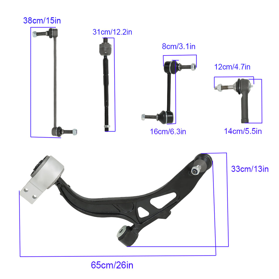 Labwork Front Lower Control Arm Sway Bar Tie Rod For Ford Explorer 2011-2017 10X