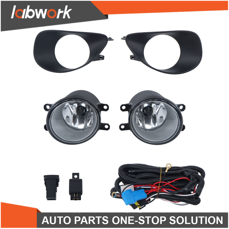 Labwork Fog Lights Lamp+Cover Fit For Toyota Yaris 2 Door Hatchback 2006-2008