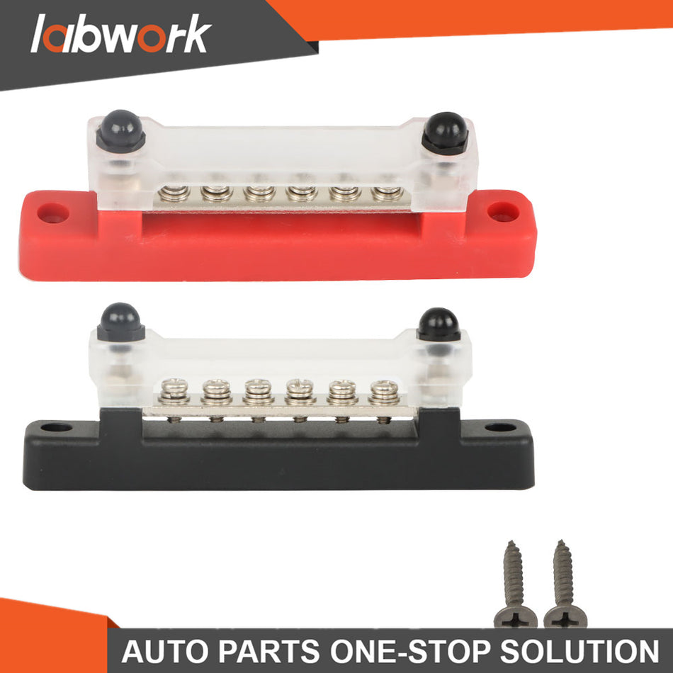 Labwork 48V 150A 6 Way Busbar Bus Bar Power Distribution Terminal Block 2PCS