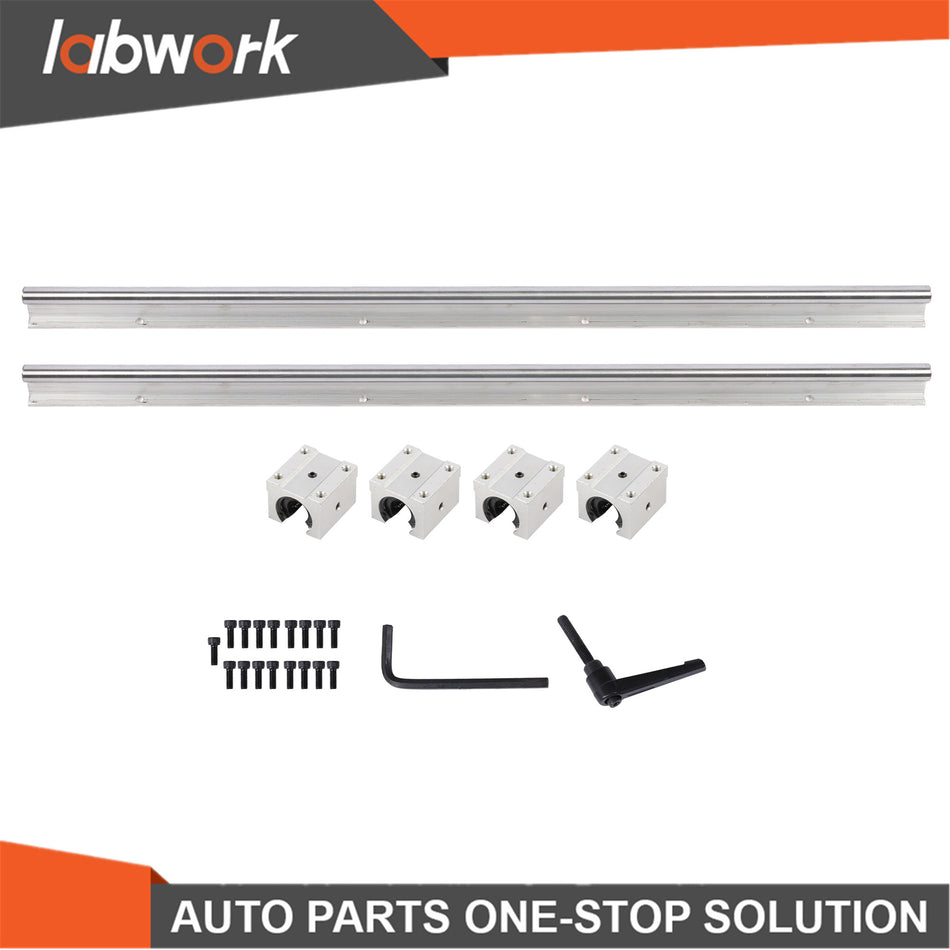 Labwork 2PCS SBR16-800mm Rails +4PCS SBR16UU Blocks for CNC Router/Mill/Lathe