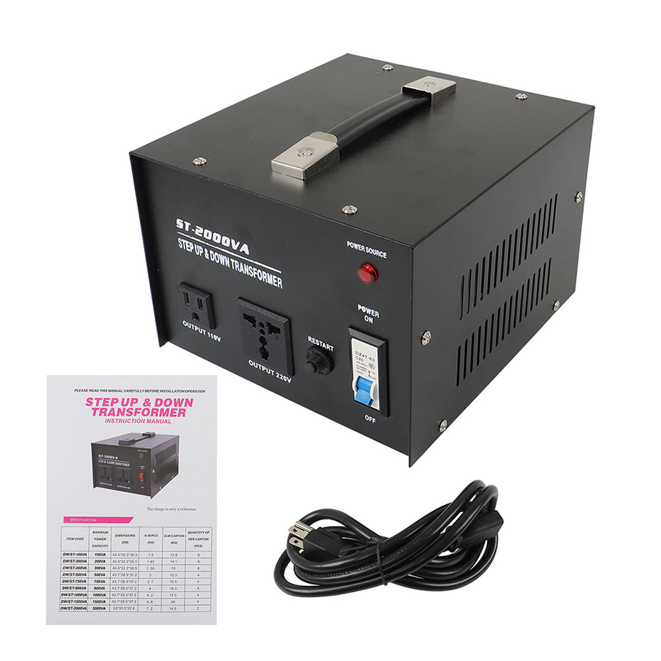 2000W Step Up/Down 220V-110V/110V-220V Voltage Converter Transformer