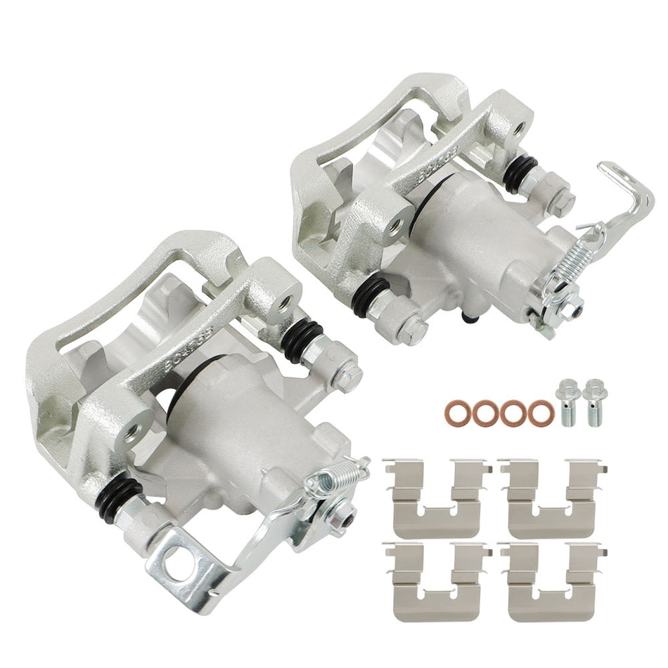 Labwork Rear LH & RH Brake Calipers w/ Bracket For 2014-2018 Kia Soul L4 1.6L