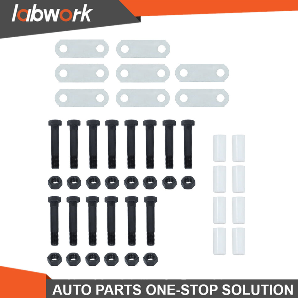 Labwork 3-1/8" Trailer Shackle Kit Tandem Axle Trailer Kit for Double Eye Sprin