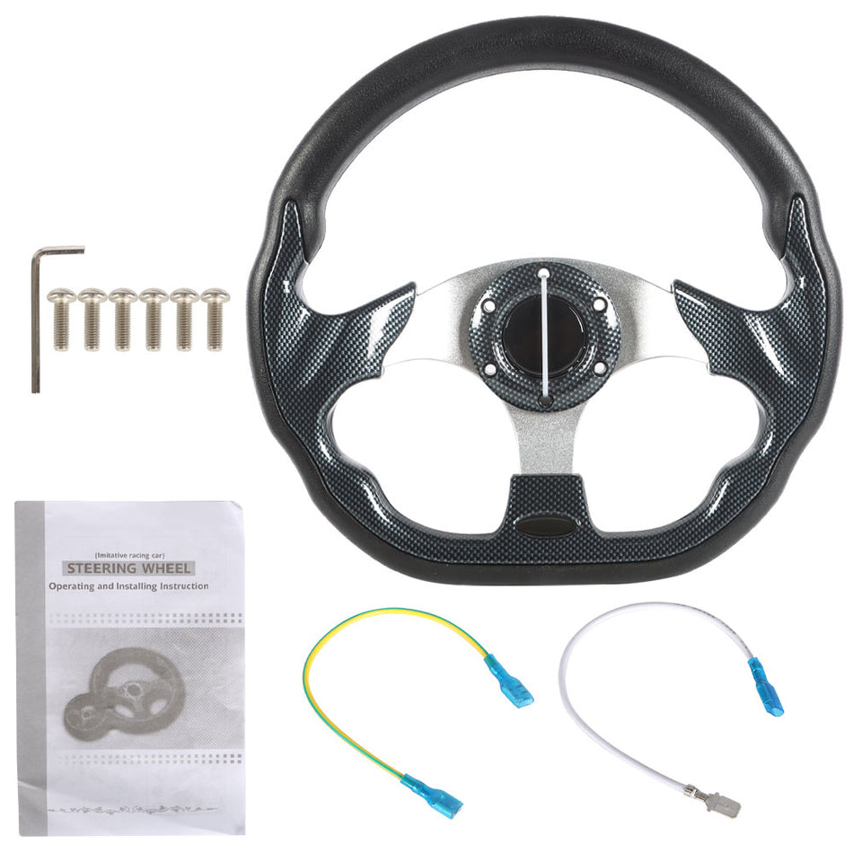 Golf Cart 13" inch carbon fiber Steering Wheel for Ezgo RXV TXT and Yamaha