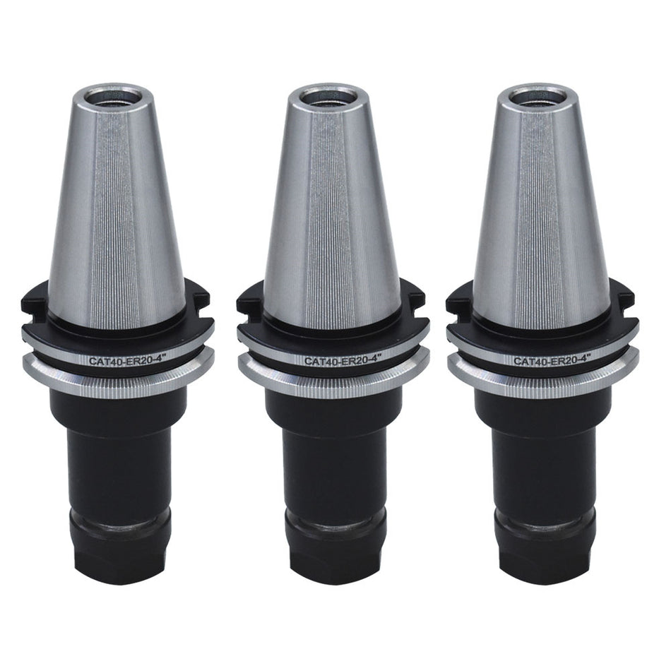 CAT40-ER20-4" 3PCS COLLET CHUCKS balanced to G6.3/15000RPM Tool Holder Set