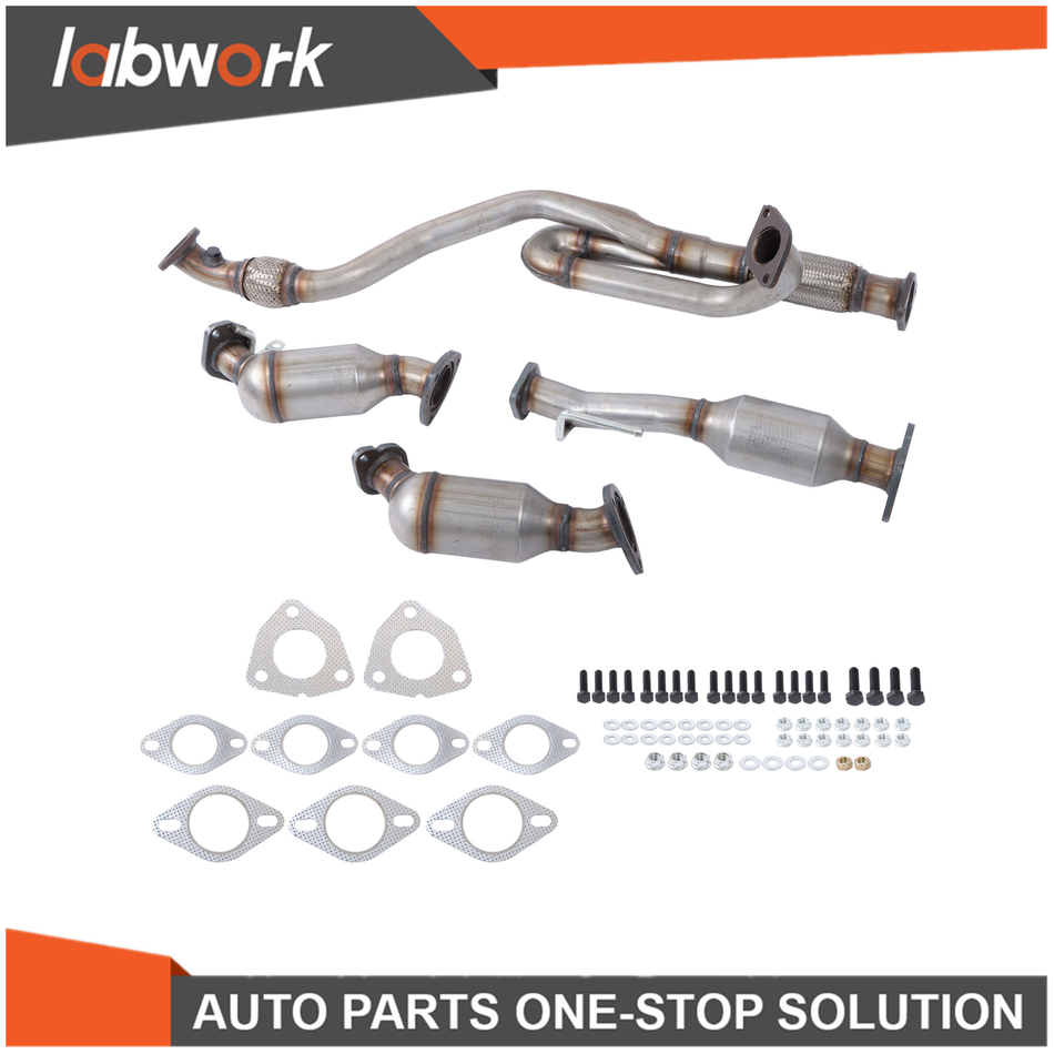 Labwork All Three Catalytic Converters Flex Pipe  2009-2017 For GMC Acadia 3.6L