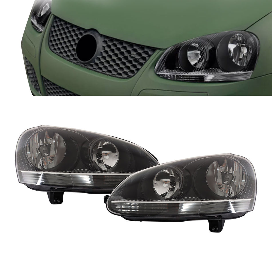 Labwork RH&LH Headlight For 2006-2009 Volkswagen GTI/Rabbit &05-10 Jetta Halogen