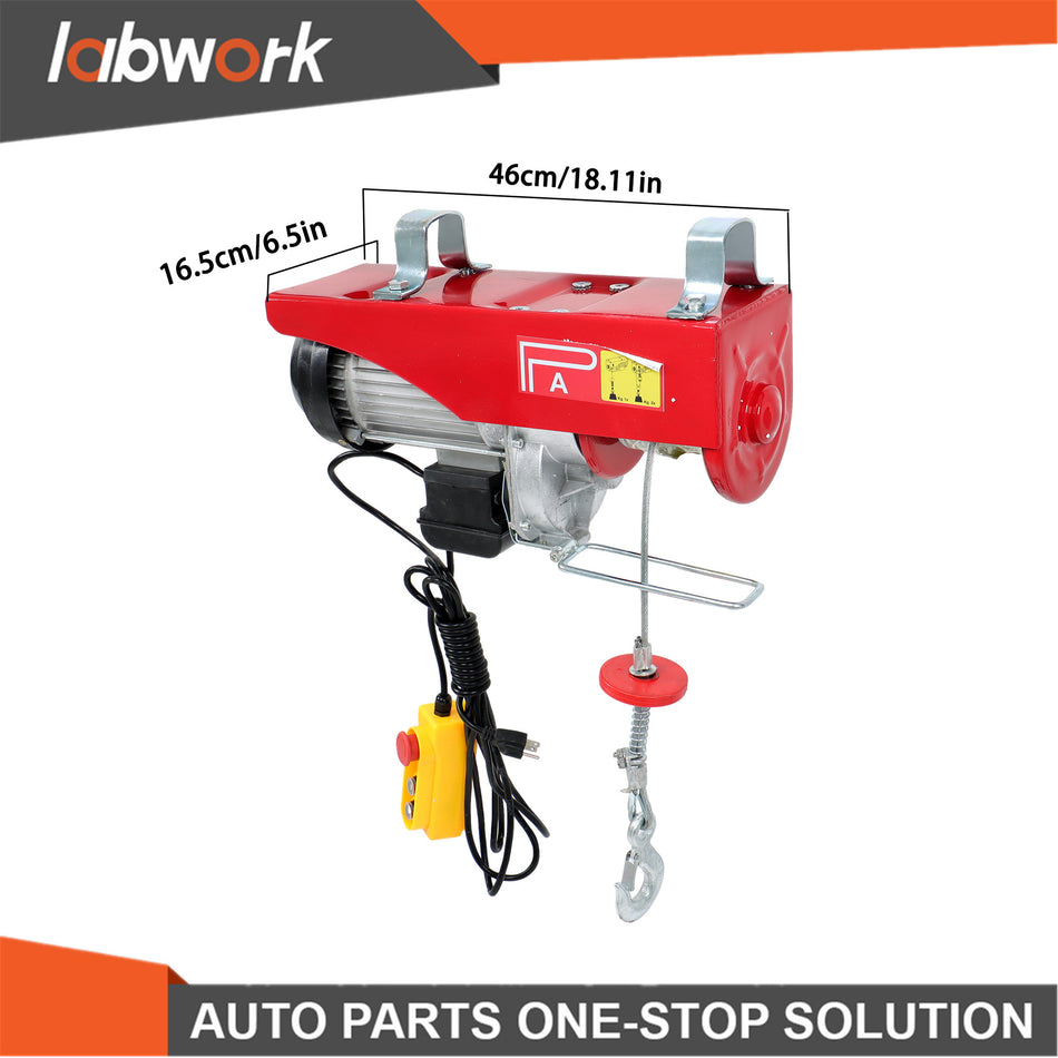 Labwork Mini Electric Hoist 2200lbs 14ft/4.2m Wired Remote Control 1600W 110V