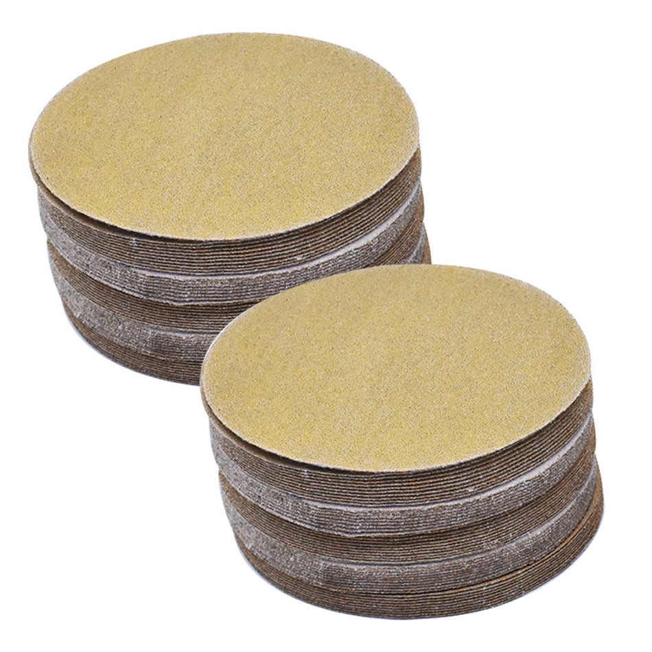 100 Pcs 5" 120 Grit Hook Loop Pads Sanding Disc NO-Hole Sand Paper