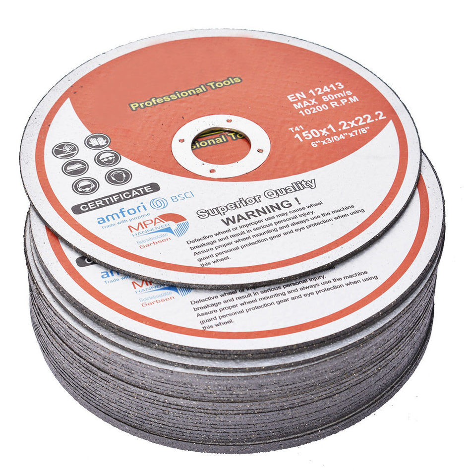 Cut-off Wheel 6" x .045" x 7/8" - Metal & Stainless Steel Cutting Discs 25 Pack