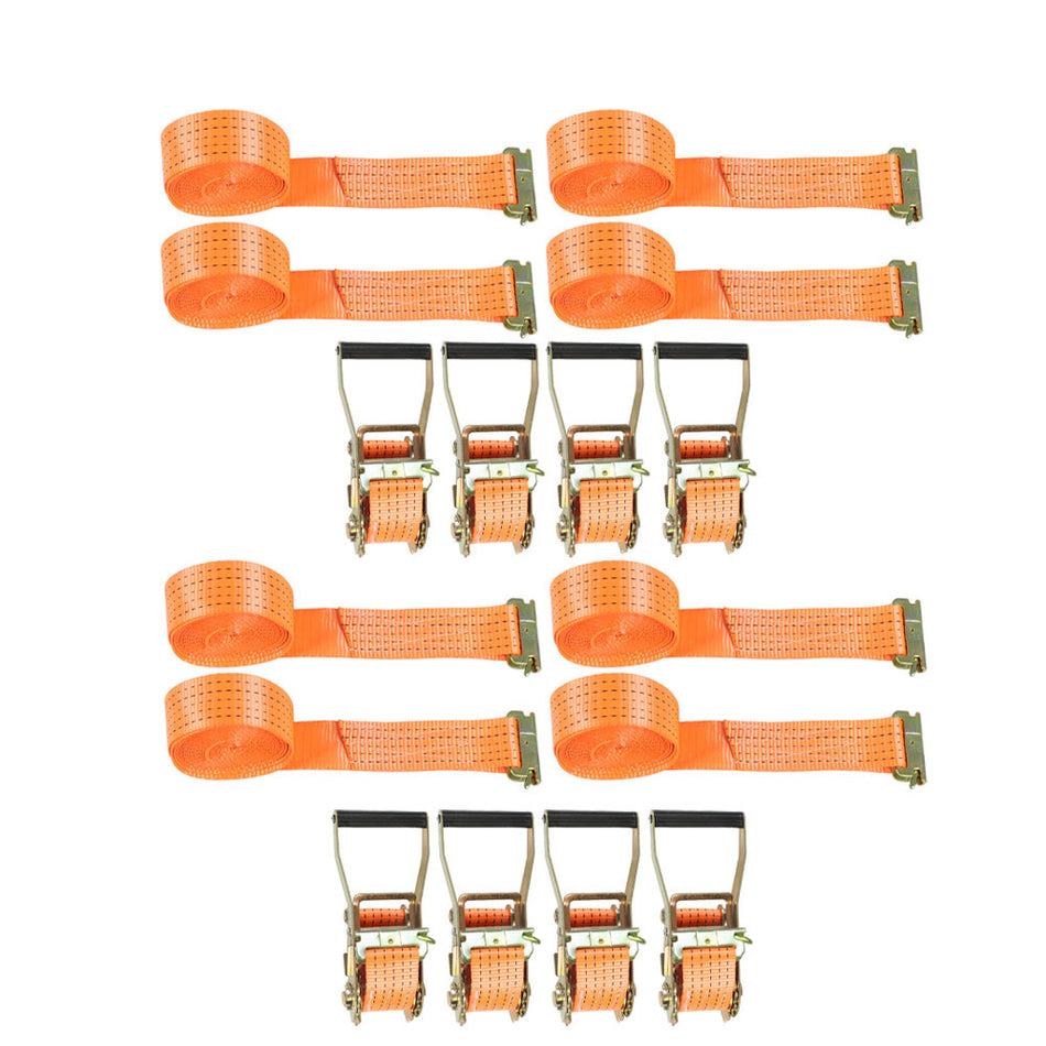 8 Set 2" x 15' 4000-lbs E-Track Ratchet Heavy Duty Straps Polyester Tie Down New