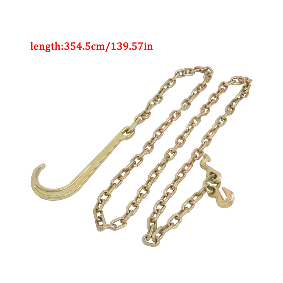 G70 5/16 x 10 FT Tow Chain Assembly 15" J Hook J Grab Hook Welded Towing Wrecker