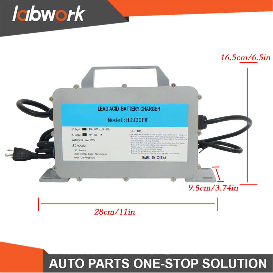 Labwork Battery Charger For Yamaha G29 Drive Golf Carts - 48V 15A Waterproof