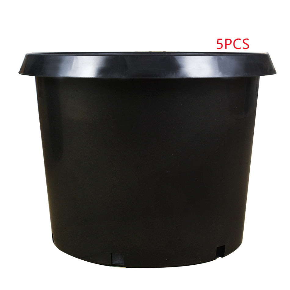 25 Gallon New Black Plant Flower Nursery Pot Root Plastic Nutrition Premium 5Pcs