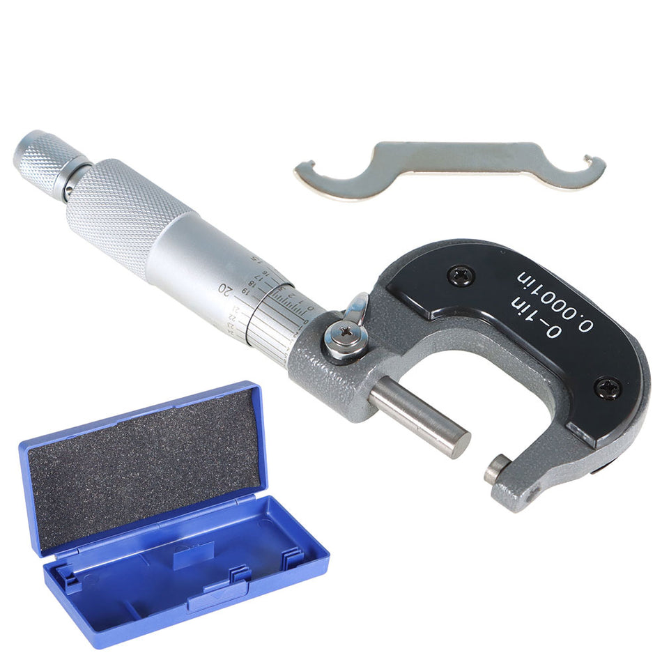 High Precision Outside Micrometer 0 - 1"/0.0001" Carbide Blade Machinist Tool