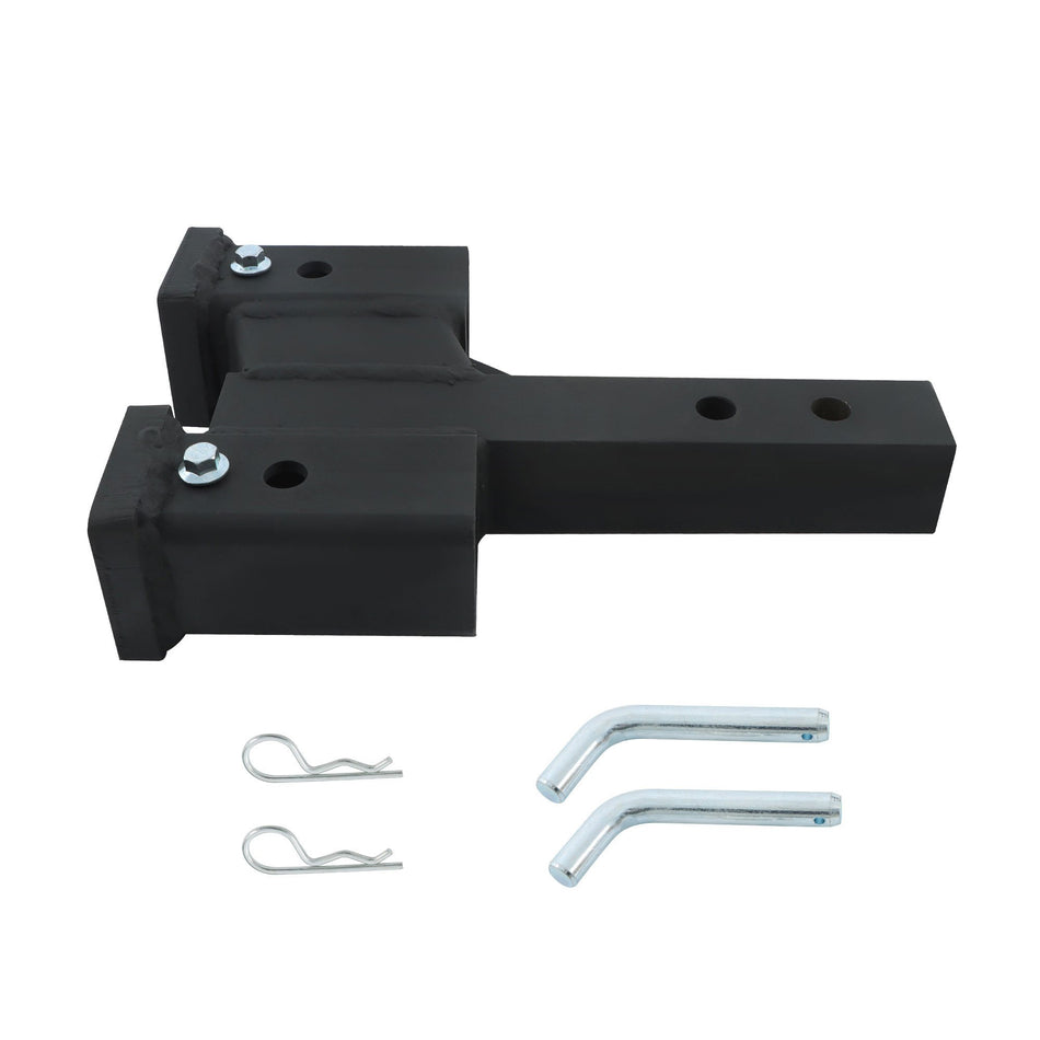 Labwork Trailer Dual Hitch Extender For 2 In Receiver 2 In Solid Shank 10000Lb