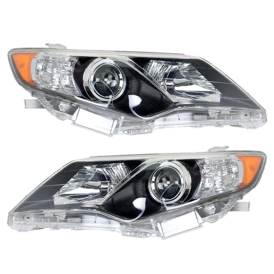 Labwork Left+Right Headlights For 2012- 2014 Toyota Camry Halogen Type Factory