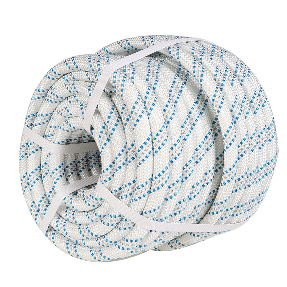 5/8in Rope 150ft 11250 Lbs Double Braid Polyester Pulling Rope Bull Rope for Pulling Trees Arborist Rope 5/8