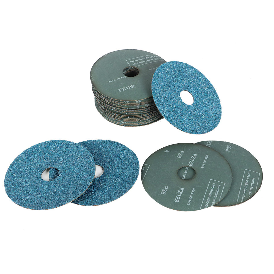 4-1/2 x 7/8 Inch Zirconia Resin Fiber Sanding And Grinding Discs 36 Grit 25 Pcs