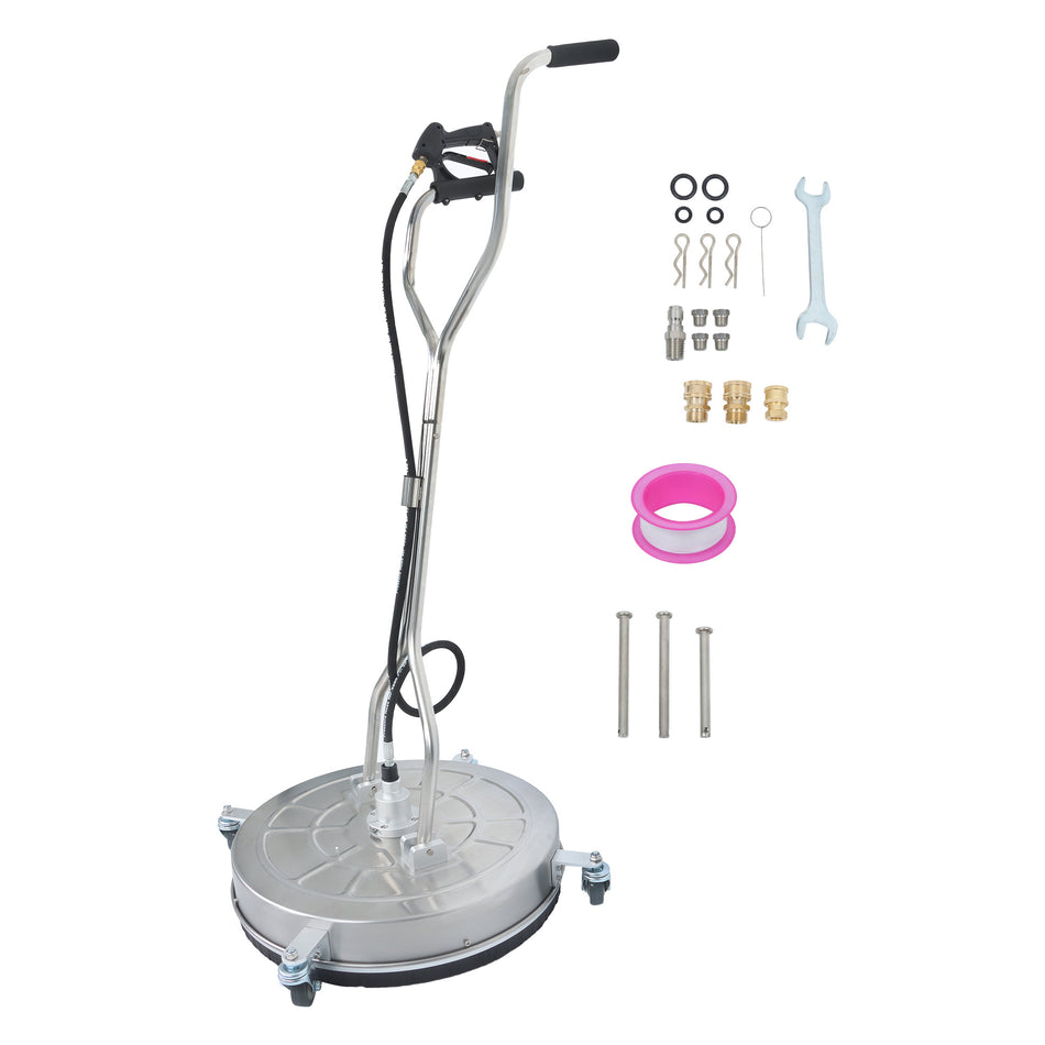 Instant-Attach 24-Inch Pressure Washer Surface Scrubber with Dual-Grip Handles