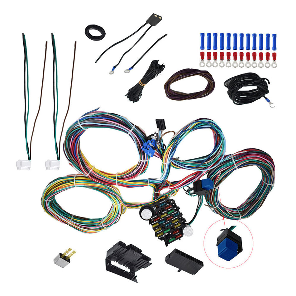 Labwork Universal 21 Circuit Wiring Harness For Chevrolet Ford Jeep Hotrods