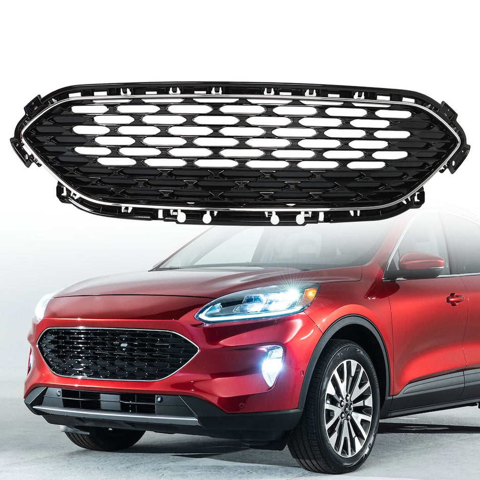 Labwork Grille Assembly Front Upper Side With Chrome Trim For 20-22 Ford Escape