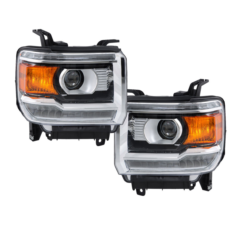 Labwork LH+RH HID w/ LED DRL Headlight For 2016-2019 GMC Sierra 2500HD/3500HD