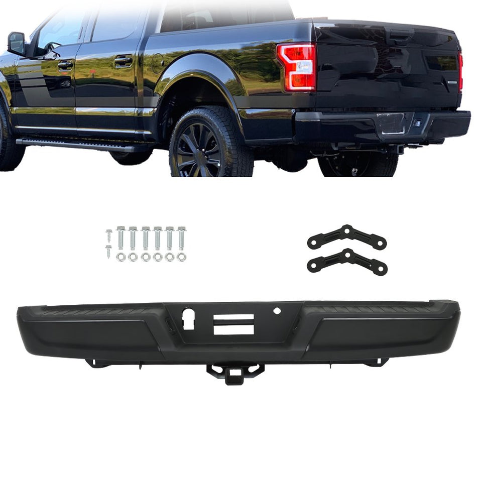 Labwork Rear Bumper Assembly Black Without Sensor Holes For Ford F-150 2021-2023