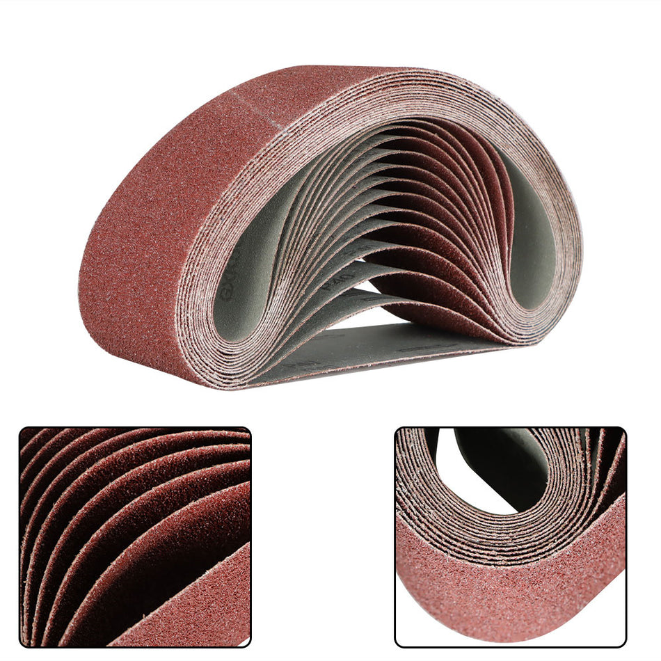 12PCS 4x24" Sanding Belts 80 120 150 240 400 US Grit Belt Sander Paper Sandpaper
