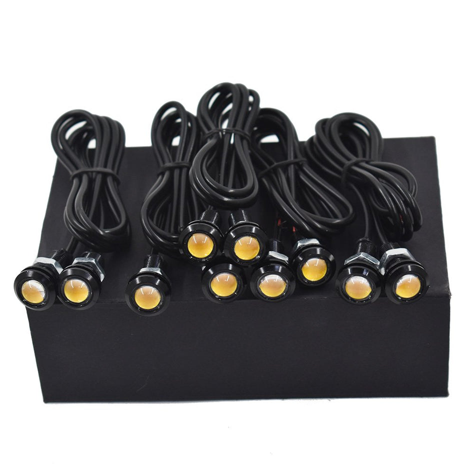 Labwork For eagle eye Fog DRL Reverse Backup Light LED 18MM Amber Yellow 10PCS