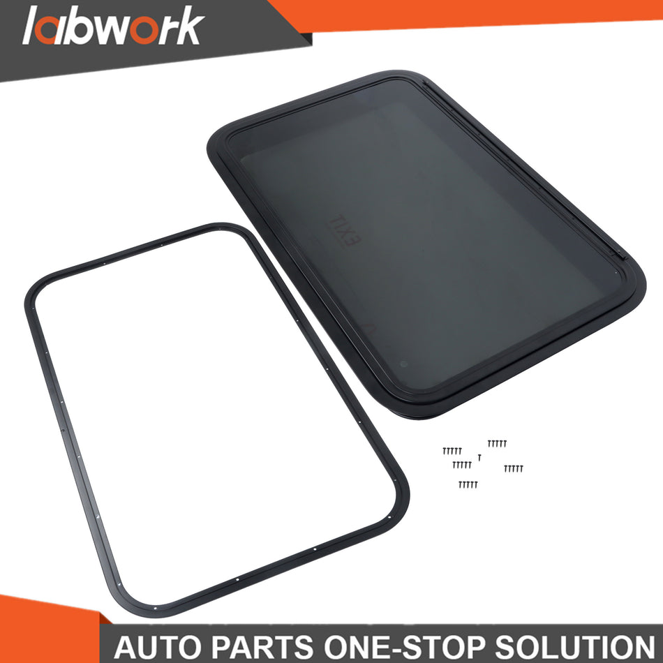 Labwork 36" W x 22" H RV Exit Window w/Trim Ring Emergency Push Out Window